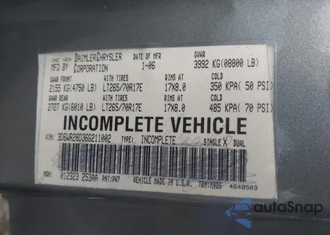 2007 Dodge Ram 2500 Slt/Trx4 Off Road/Sport/Power Wagon z USA, uszkodzony, nr VIN 1D7KS28A67J587195